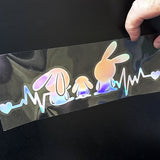 Rainbow Reflective 3 Bun Car Sticker