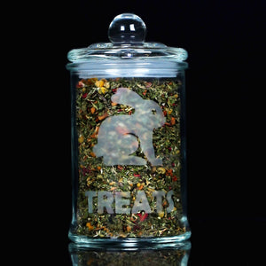 Glass Bunny Treat Jar w Herbs