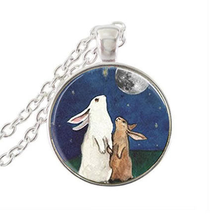 Two Bunnies Necklace