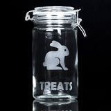Glass Bunny Treat Pop Jar w Herbs