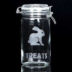 Glass Bunny Treat Pop Jar